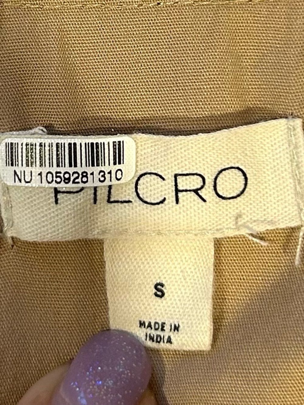 Anthropologie Pilcro Beige Babydoll Tunic Dress Bow Tie Sailor Collar Size S - Picture 9 of 11